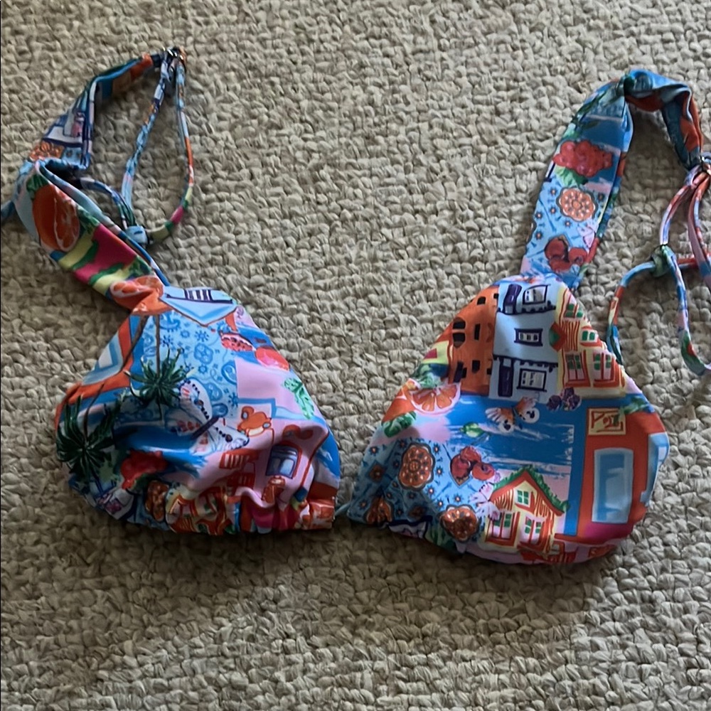 Colorful Graphic Bikini Top